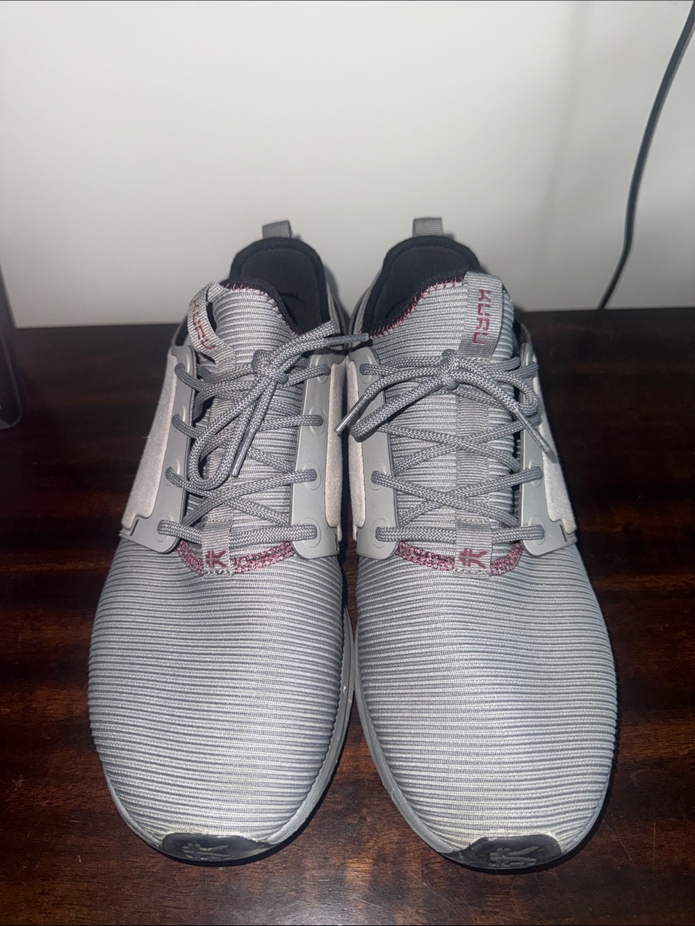 Kuru Atom Mens Shoes Sz 12 Running Athletic Storm Gray Black Lace Up Sneakers